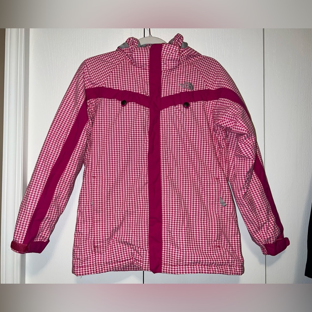 The North Face Pink Houndstooth Hyvent Jacket